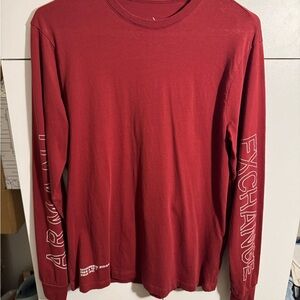 Armani Exchange Men's Bold Red Long Sleeve Tee